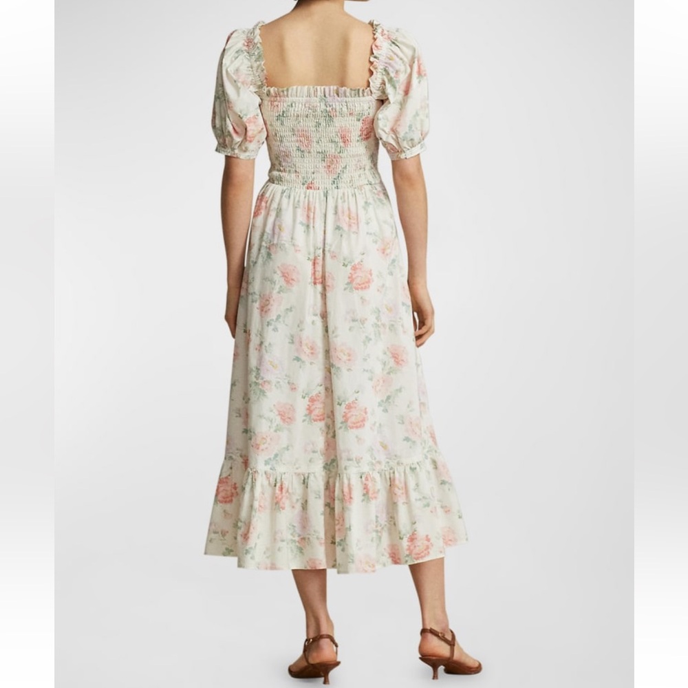 Polo Ralph Lauren Floral Smocked Cotton Dress XS NWT $398 - Picture 2 of 13